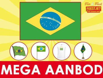 Braziliaanse vlaggen - Vlag Brazilie binnen 24 uur geleverd, Ophalen of Verzenden, Nieuw