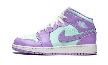 Air Jordan 1 Mid Purple Aqua (GS), Nieuw