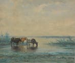 W. Roelofs (1822-1897) - Koeien aan de waterkant