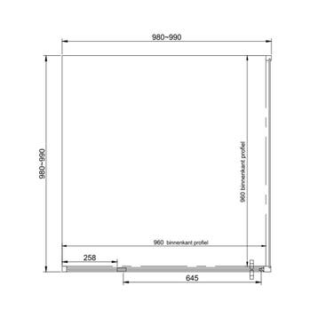 Aanbieding: Douchecabine Van Rijn ST04 Hoekcabine 6 mm, Ophalen of Verzenden, Nieuw
