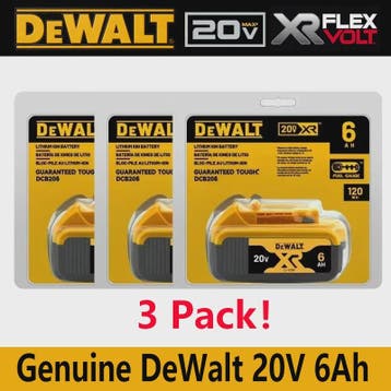 DeWalt 20V MAX XR 6.0Ah Lithium Accu - DCB206 - Snel Opladen, Doe-het-zelf en Verbouw, Verzenden, Nieuw
