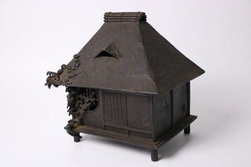 Antiek Japans Sado-bronzen wierookbrander in de vorm van een