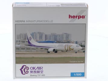 Schaal 1:500 Herpa 501477 Boeing 737-900 Okay Airways Reg..., Ophalen of Verzenden, Zo goed als nieuw