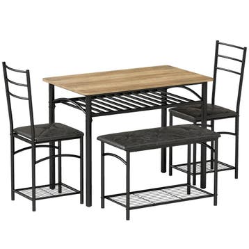 4-teiliges Essgruppen-Set, Industrieller Küchentisch Mit 2 S, Verzenden, Nieuw