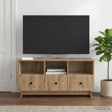 vidaXL TV-kast 102 x 34,5 x 50 cm Artisanaal eiken Bewerkt, Minder dan 50 cm, Verzenden, Nieuw, Minder dan 100 cm
