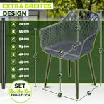 Tuinstoelen - Weerbestendig - Met armleuning - Set van 2 - G, Verzenden, Zo goed als nieuw
