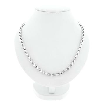 Zilveren fantasie schakelketting, Sieraden, Tassen en Uiterlijk, Kettingen, Ophalen of Verzenden, Gebruikt, Zilver, Zilver