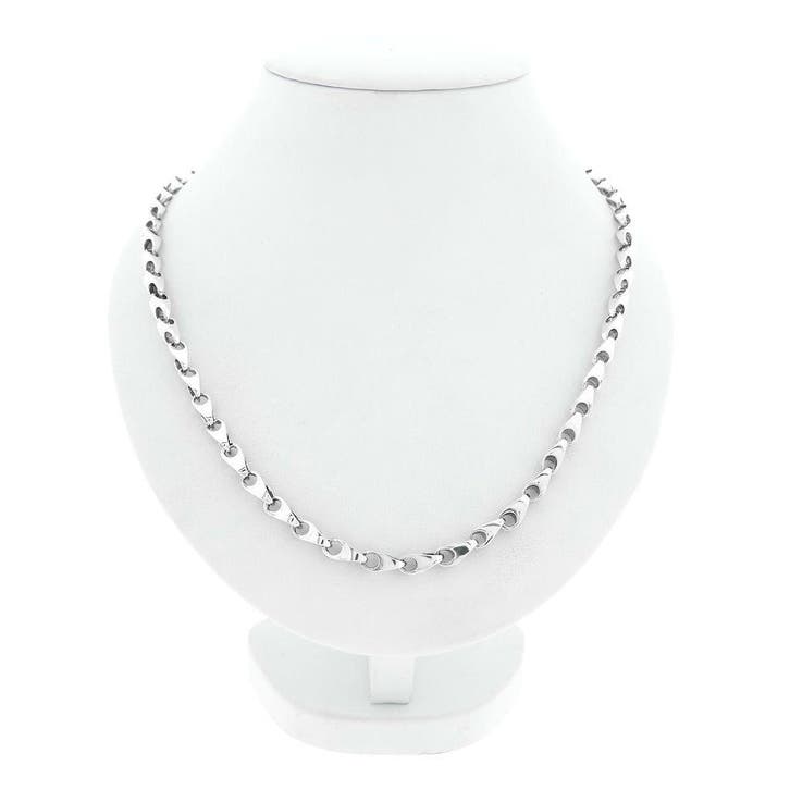 Zilveren fantasie schakelketting, Sieraden, Tassen en Uiterlijk, Kettingen, Zilver, Gebruikt, Zilver, Ophalen of Verzenden
