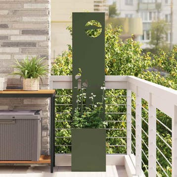 vidaXL Tuin Privacy Screen Fretwerk Olijfgroen 32 x 32 x 150, Verzenden, Nieuw