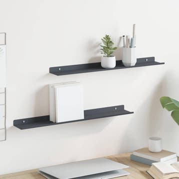 vidaXL Drijvende plank 2 pcs Antraciet 60 x 8,5 x 2,5 cm, Verzenden, Nieuw