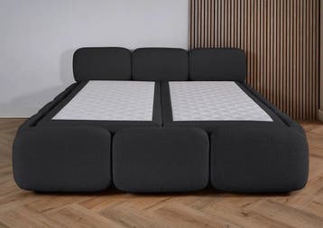 ACTIE! Bedframe Valencia 160 200 Zwart, Verzenden, Zwart, 200 cm, Modern