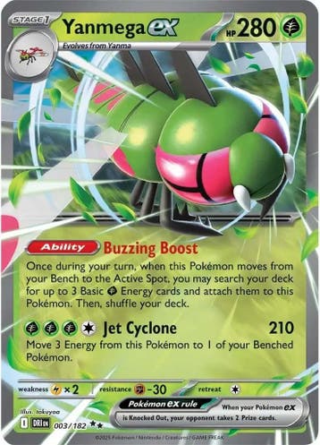 Yanmega EX 003/182 Destined Rivals, Ophalen of Verzenden, Nieuw, Losse kaart, Foil