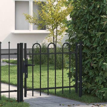 vidaXL Enkele deur hekpoort BOXTEL met hoepel bovenkant 100, Tuin en Terras, Verzenden, Nieuw