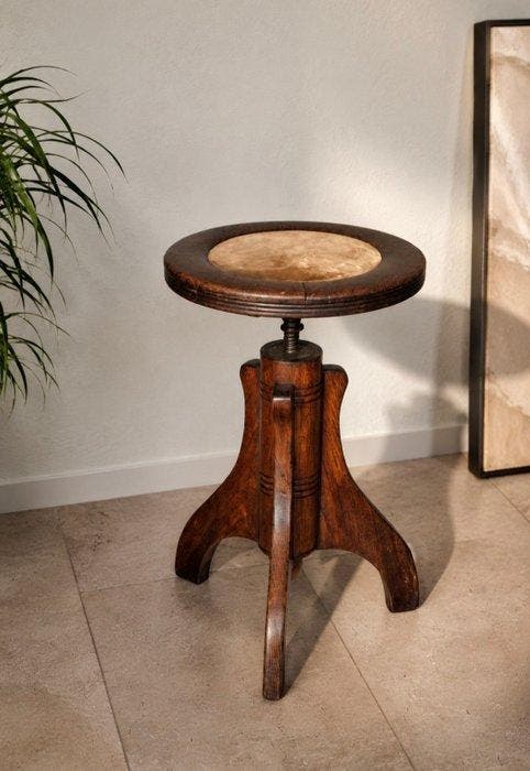 Kruk - Hout eiken - PIANOKRUK, Antiek en Kunst, Kunst | Designobjecten