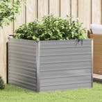 vidaXL Plantenbak verhoogd 100x100x77 cm gegalvaniseerd, 100 cm of meer, Verzenden, Nieuw, Metaal