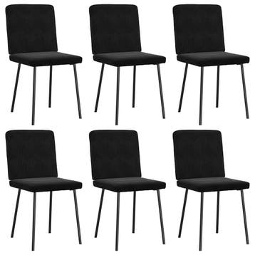 vidaXL Eetkamerstoelen 6 st fluweel zwart, Verzenden, Nieuw, Zwart
