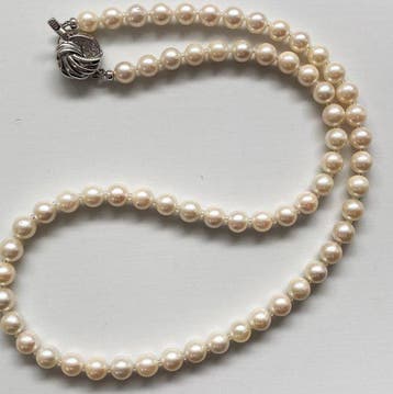 Halsketting Zilver Parel - PSLAkoya6.0-6.5mm, Nieuw