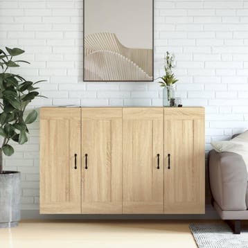 vidaXL Hangkasten 2 st bewerkt hout sonoma eikenkleurig, Verzenden, Nieuw, 50 tot 100 cm, Minder dan 100 cm