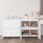 vidaXL Dressoirs 2 st 70x41x75 cm bewerkt hout wit, Verzenden, Nieuw, 50 tot 100 cm, 25 tot 50 cm