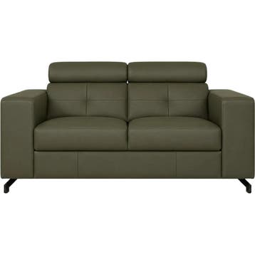 Leren bank Nova - 2 zits - Toledo Olive (olijf/groen) -, Huis en Inrichting, Banken | Bankstellen, Bohemian, Modern, Scandinavisch