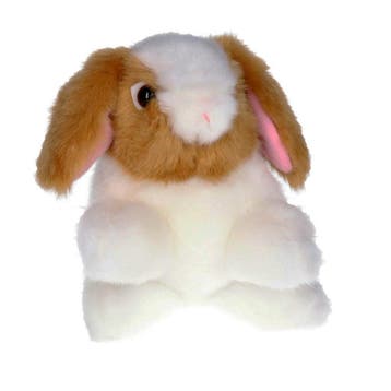 Pluche konijn knuffel - bruin/wit - 18 cm, Verzenden, Nieuw
