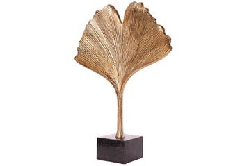 Decoratief beeld GINKGO LEAF 44cm goud handgemaakt metaal, Ophalen of Verzenden, Nieuw