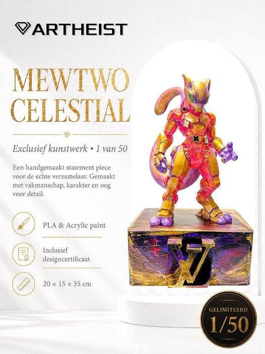 sculptuur, Mewtwo Celestial X LV - 35 cm - Plastic - 2026, Spelcomputers en Games, Spelcomputers | Overige Accessoires