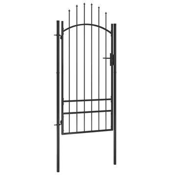 vidaXL Tuinpoort Woerden staal 1x2m zwart, Verzenden, Nieuw