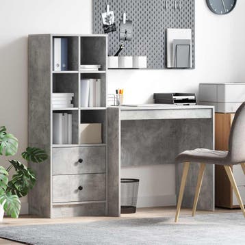 vidaXL Bureau Beton Grijs 125,5 x 50 x 127 cm 2 st, Verzenden, Nieuw