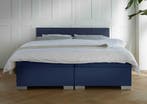 ACTIE! Boxspring Andorra 140 200 Blauw, Nieuw, 140 cm, Twijfelaar, 200 cm