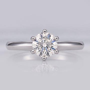 Ring - 14 karaat Witgoud - 1.01ct. tw. Diamant (Natuurlijk), Nieuw