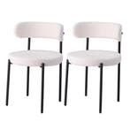 Set van 2 Scandinavische Eetkamerstoelen–Teddy Fluweel en M, Huis en Inrichting, Stoelen, Verzenden, Nieuw