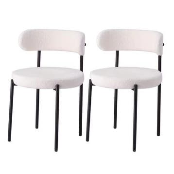 Set van 2 Scandinavische Eetkamerstoelen–Teddy Fluweel en M, Huis en Inrichting, Stoelen, Verzenden, Nieuw