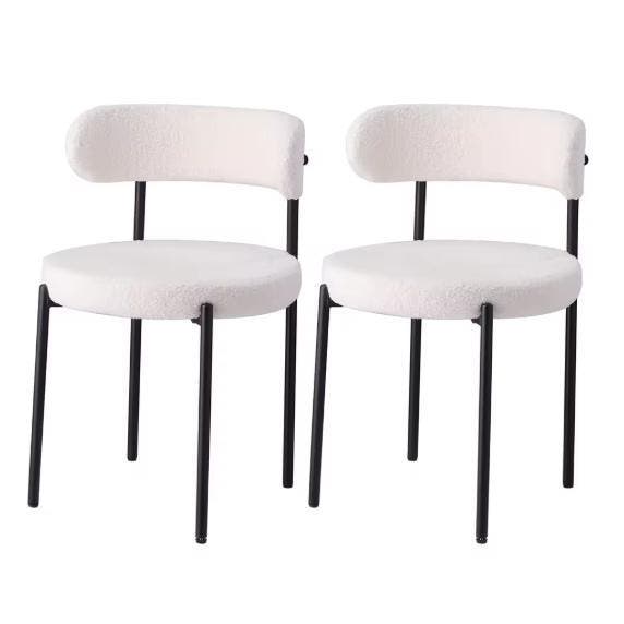 Set van 2 Scandinavische Eetkamerstoelen–Teddy Fluweel en M, Huis en Inrichting, Stoelen, Nieuw, Verzenden