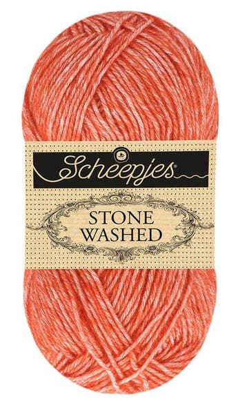 Scheepjes Stone Washed - 843 Realgar Red - Katoen-mix Gare, Ophalen of Verzenden, Nieuw