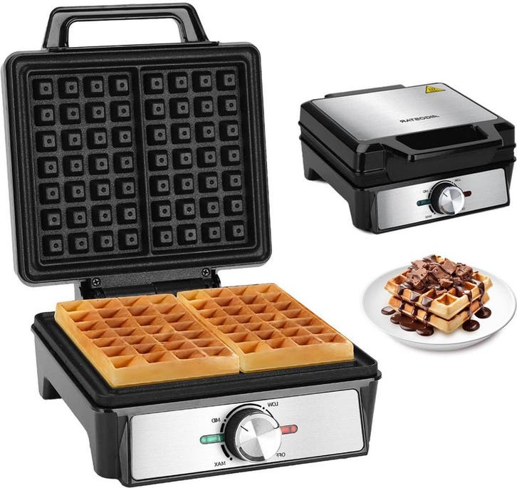 Wafelijzer - Wafelmaker - 2 Wafels - 1600W - RVS - Aigostar, Witgoed en Apparatuur, Wafelijzers, Zo goed als nieuw, Verzenden