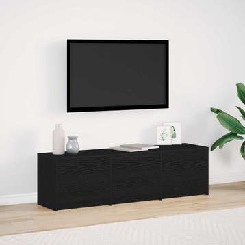 vidaXL TV-kast Zwart Eiken Bewerkt hout, Huis en Inrichting, Minder dan 50 cm, Verzenden, Nieuw, Minder dan 100 cm