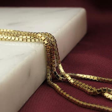 Gouden Venetiaanse schakel ketting, Sieraden, Tassen en Uiterlijk, Kettingen, Ophalen of Verzenden, Gebruikt, Goud, Goud