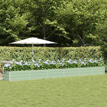 vidaXL Plantenbak Groen 600 x 80 x 45 cm Staal, Verzenden, Nieuw, Metaal, 60 tot 100 cm