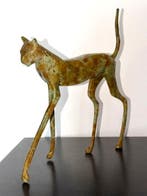 Abdoulaye Derme - sculptuur, Chat élancé contemporain - 26.5