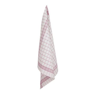 Glasdoeken Rode lijnen Half Linnen/Katoen 70x70cm - Treb Tow, Verzenden, Nieuw, Overige kleuren, Overige typen