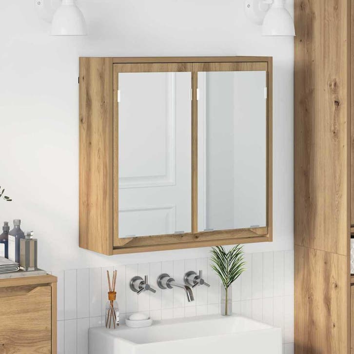 vidaXL Badkamer spiegelkast Artisan Eiken 60 x 20 x 60 cm, Huis en Inrichting, Tafels | Kaptafels, Nieuw, Verzenden