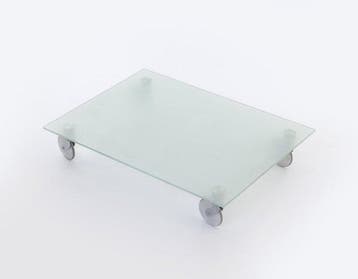 D-Tec - Bijzettafel - Tafel met wielen - Glas, Aluminium -