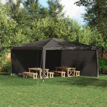 vidaXL Party Tent Zijwand 2 st 400 x 195 cm Antraciet PE en, Verzenden, Nieuw