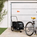 vidaXL Hondenfietstrailer oxford stof en ijzer zwart, Dieren en Toebehoren, Verzenden, Nieuw