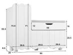 Moderne Schoenenkast met 3 Deuren, Lade en Zitkussen 90×35×7, Verzenden, Nieuw