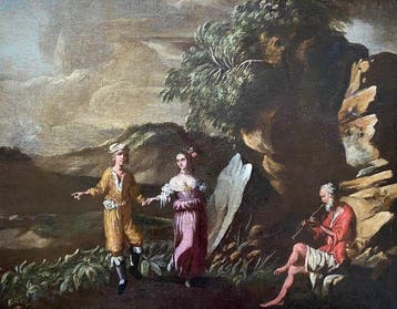 Scuola veneta (XVII) - Scena pastorale, in paesaggio