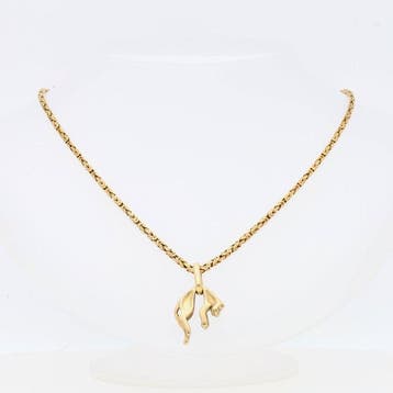 Ketting met hanger - 14 karaat Geel goud - Panter
