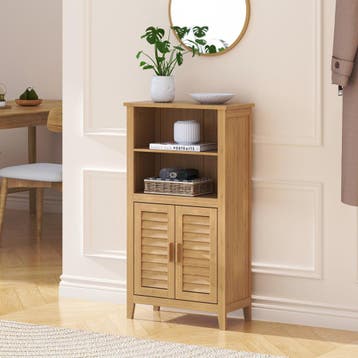 Dressoir Rirg bamboe 92x50x25 cm naturel [en.casa], Verzenden, Nieuw