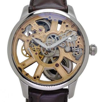 Maurice Lacroix Masterpiece Skeleton Horloge MP7228, Sieraden, Tassen en Uiterlijk, Horloges | Heren, Overige merken, Leer, Staal